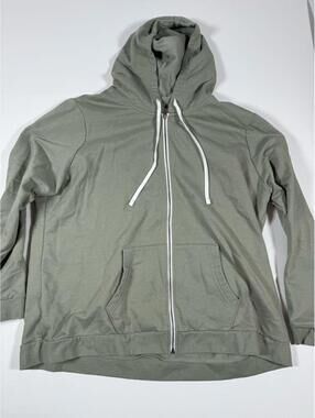 Eddie Bauer Olive Green Zip-Up Hoodie Sweatshirt XXL